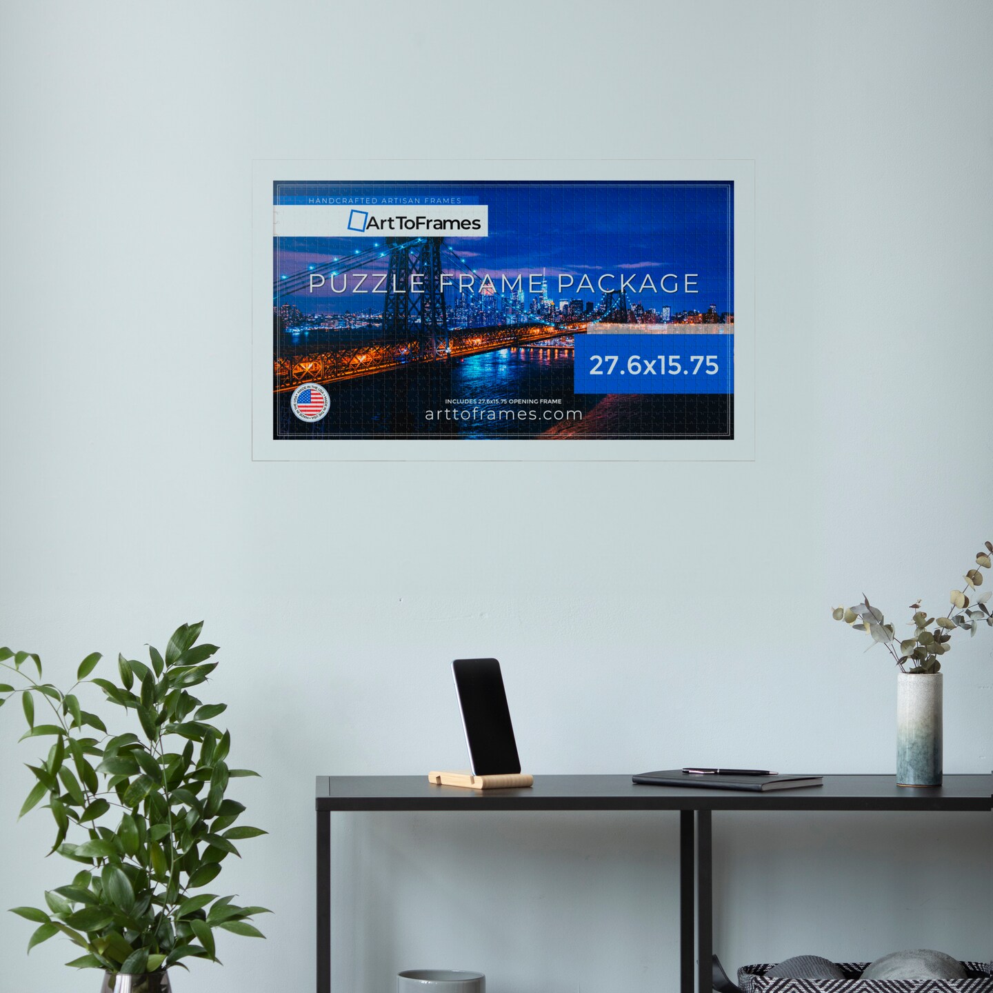 ArtToFrames 27.6x15.75 INCH / 70x40 CM Puzzle Frame for 100 piece Puzzles.This 1.25 Inch Custom MDF Frame for Puzzles Comes with Economy Acrylic, Available in Multiple Colors