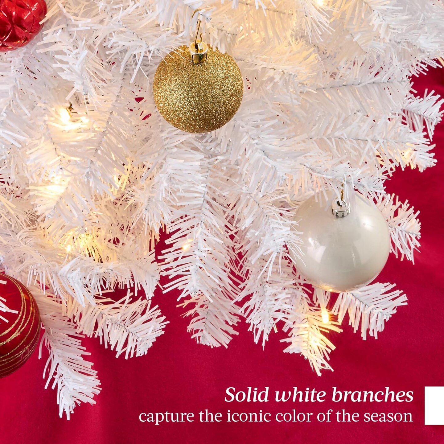 Artificial Christmas Tree Hinged Pine with 250 Lights, 1,000 Tips &#x26; Foldable Base Pre-Lit Outdoor Holiday Decor
