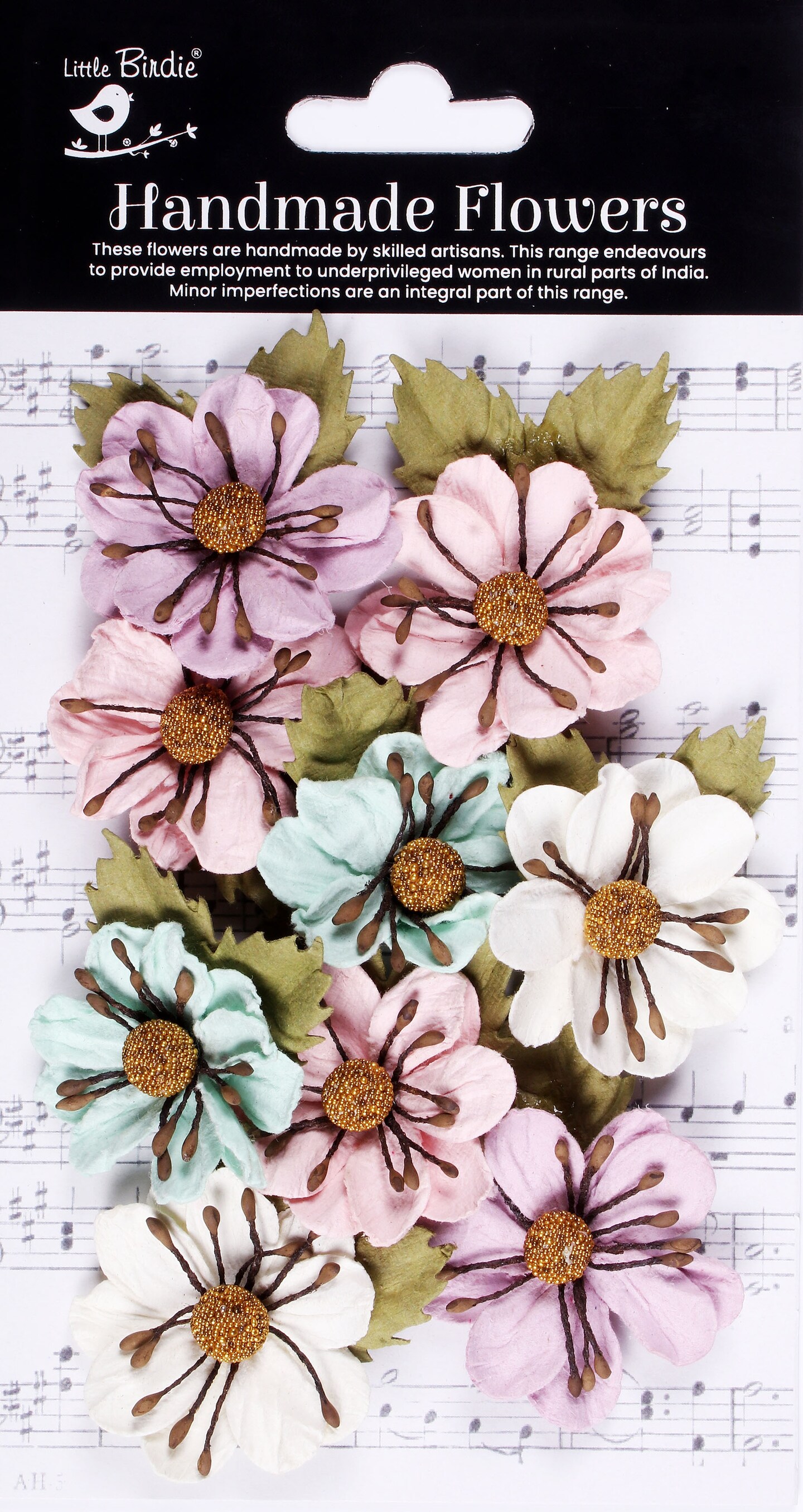 Little Birdie Wendy Paper Flowers 9/Pkg-Fairy Garden