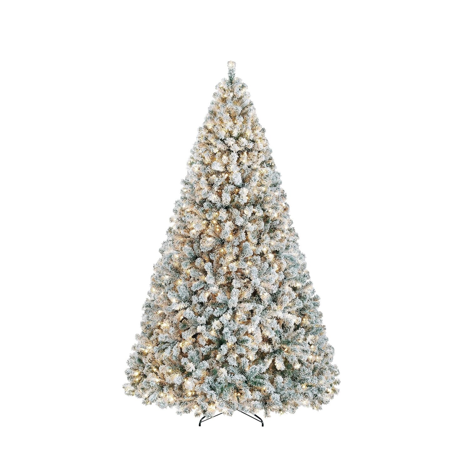 Prelit Snow Flocked Artificial Full Christmas Tree
