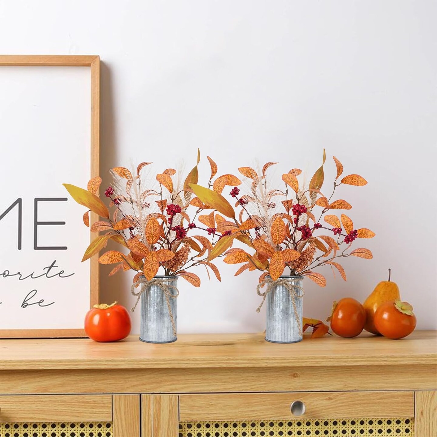 Artificial Fall Flowers in Vase
