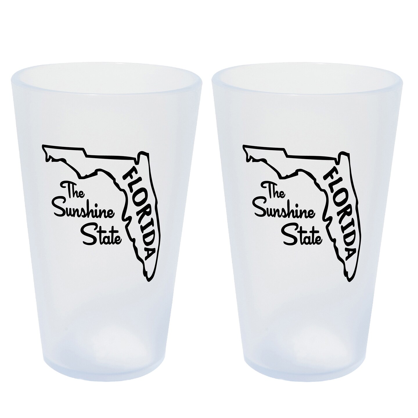 Silipint: State Pint Glasses 16oz: 2 Pack - Florida - Icicle Silicone Cups, Unbreakable, Hot & Cold Drinks, Dishwasher-Microwave-Freezer-Oven Safe