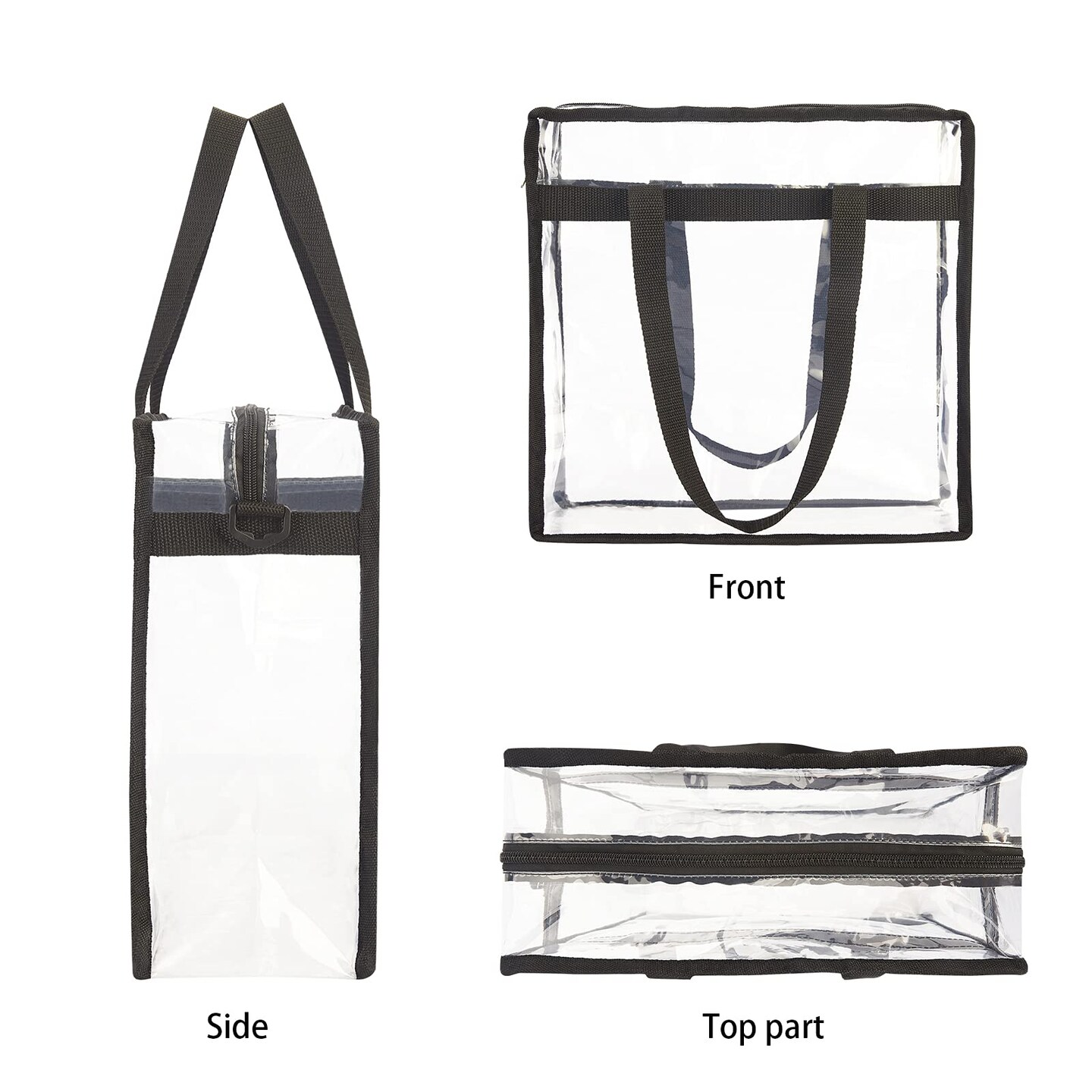 Clear Tote Bag Stadium Security Approved, See Through Clear Handbag Purse Bag for Work, Beach, Stadium, Makeup, Cosmetics