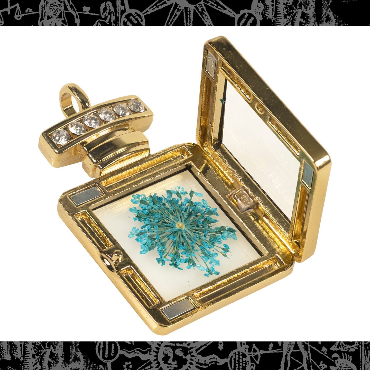 Gold Finish Display Pendant Floating Pendant Locket with Window - One ZG-P1