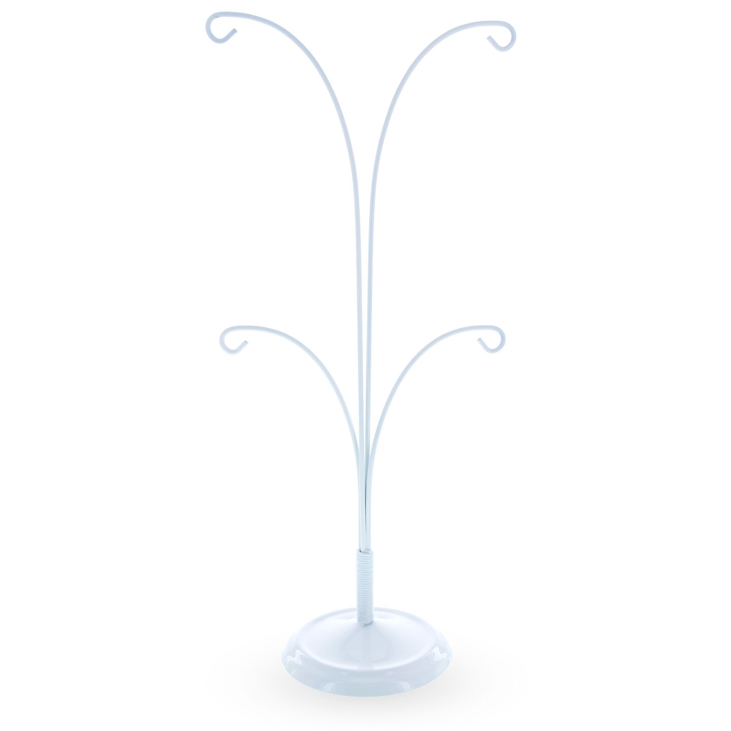 4-Arm Tree Branch White Painted Metal Ornament Display Stand 12 Inches (Poland)