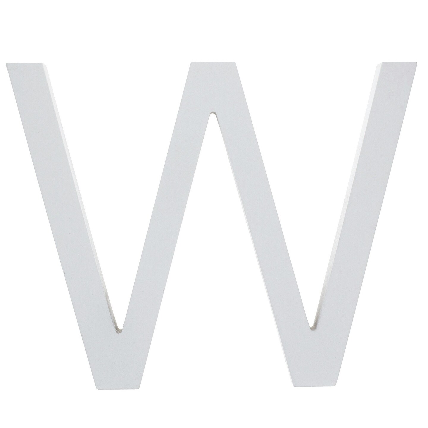 Arial Font White Painted MDF Wood Letter W (6 Inches)