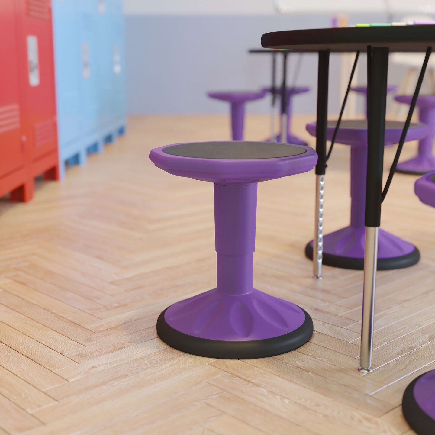 Emma and Oliver Saylor Height Adjustable Active Motion Stool for Kids with Weighted Rubber Non-Slip Bottom