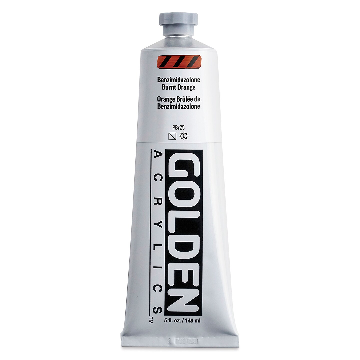 Golden Heavy Body Acrylic Paint - Benzimidazolone Burnt Orange, 5 oz Tube