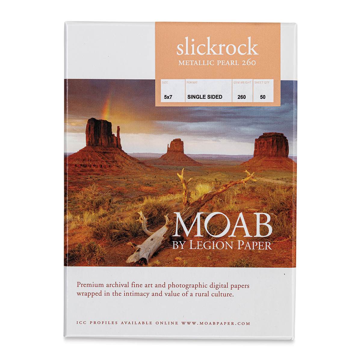 Legion Moab Slickrock Metallic Paper - 5" x 7", Pearl, Pkg of 50 Sheets