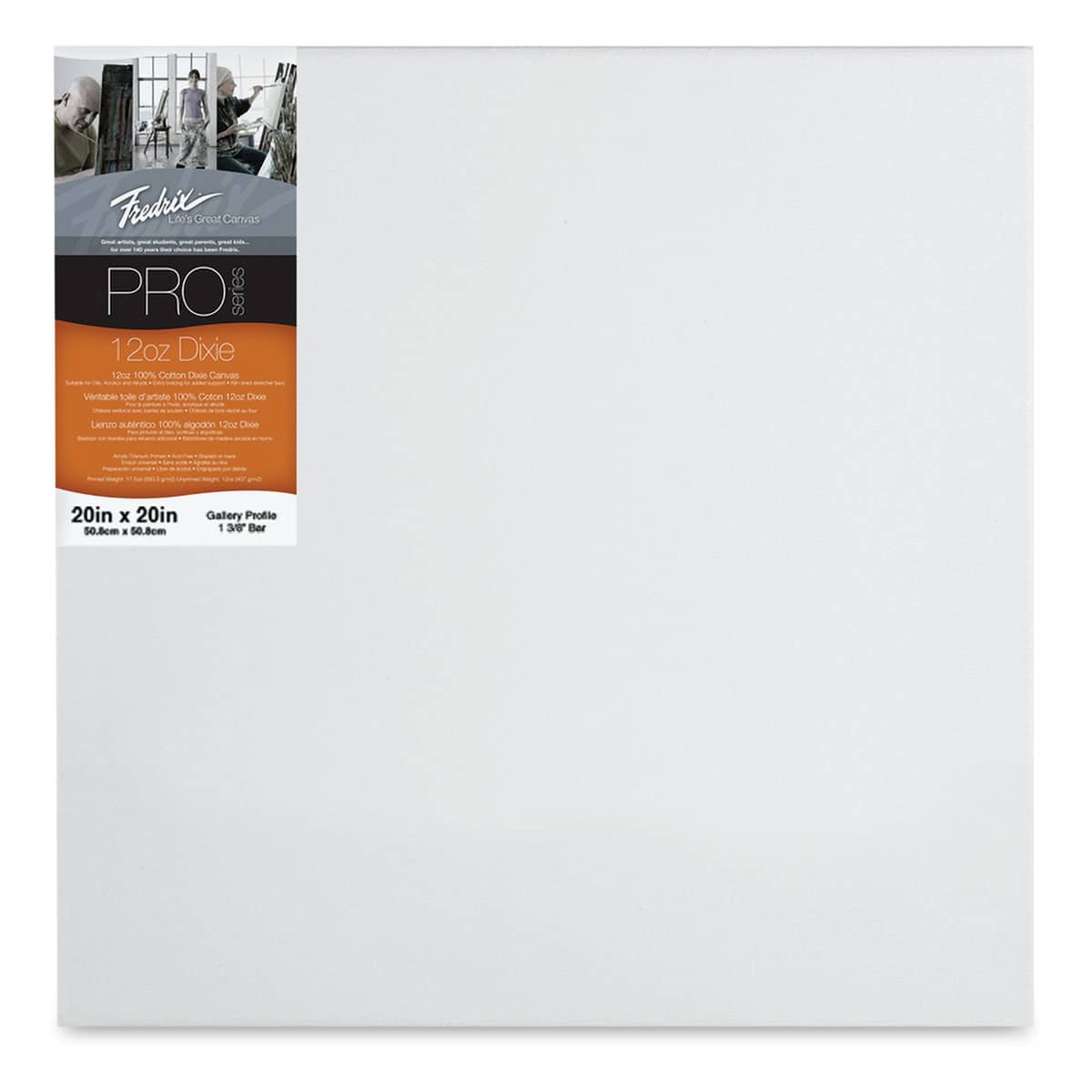 Fredrix Pro Series Dixie Gallery Profile Canvas - 20" x 20", 1-3/8" Profile