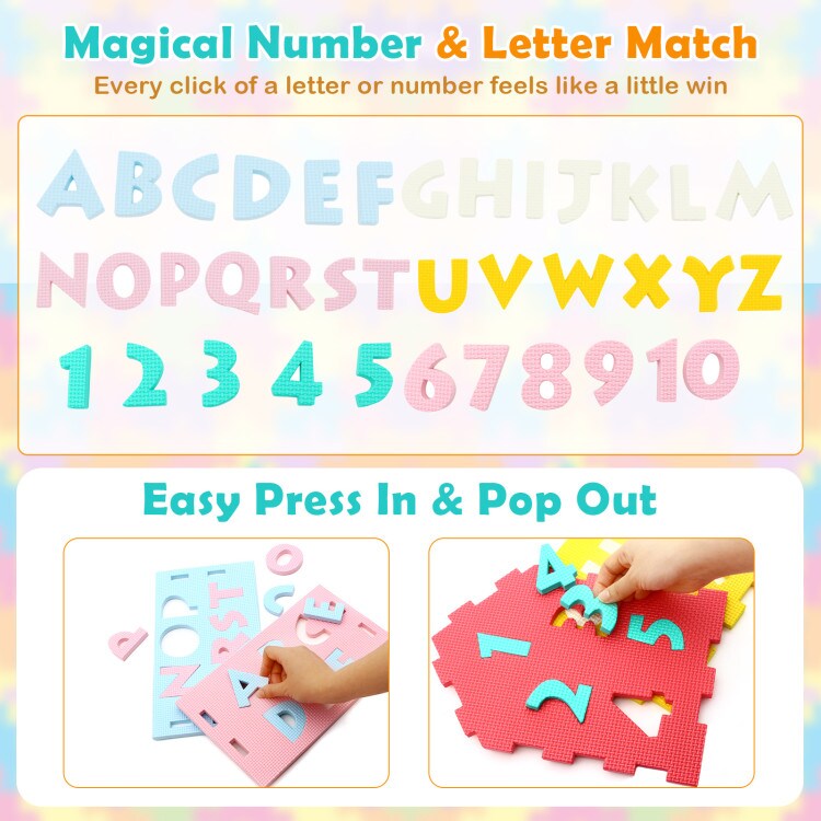 Alphabet and Number Puzzle Floor Mats for Children’s Playroom