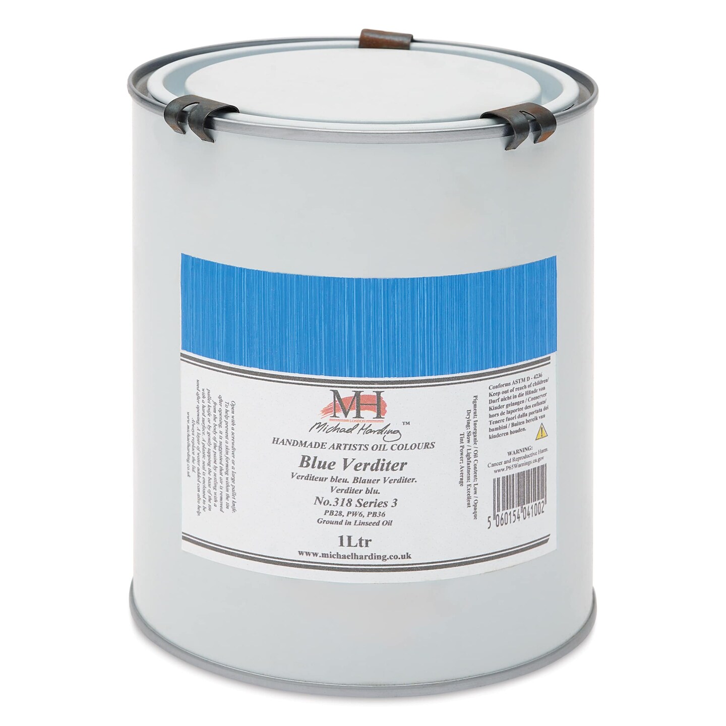 Michael Harding Artists Oil Color - Blue Verditer, 1 Liter, Count: 1 ...