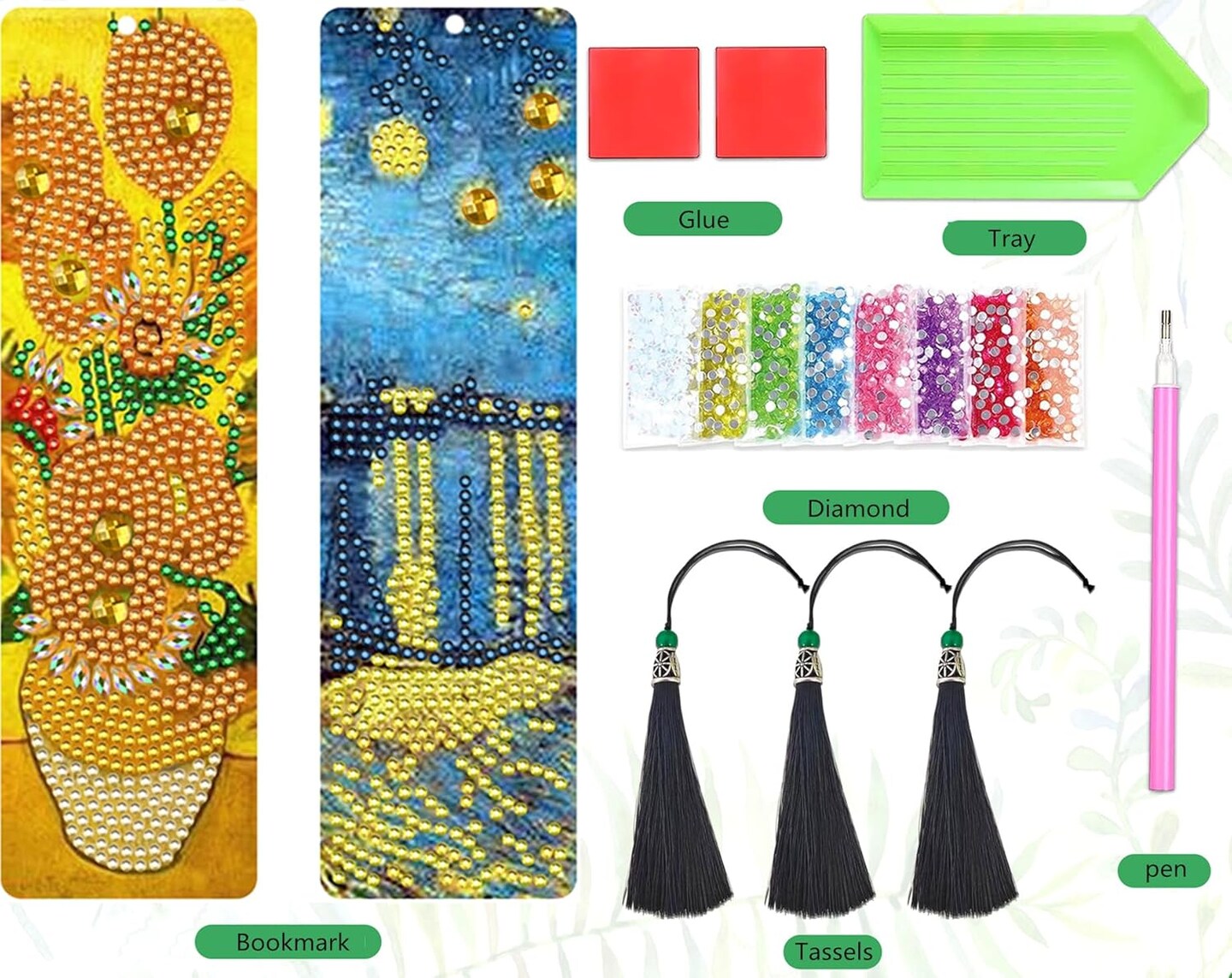 2PCS Diamond Painting Bookmarks – Seascape DIY Crystal Diamond Art with Tassels, Beginner-Friendly Gift for Adults & Teens