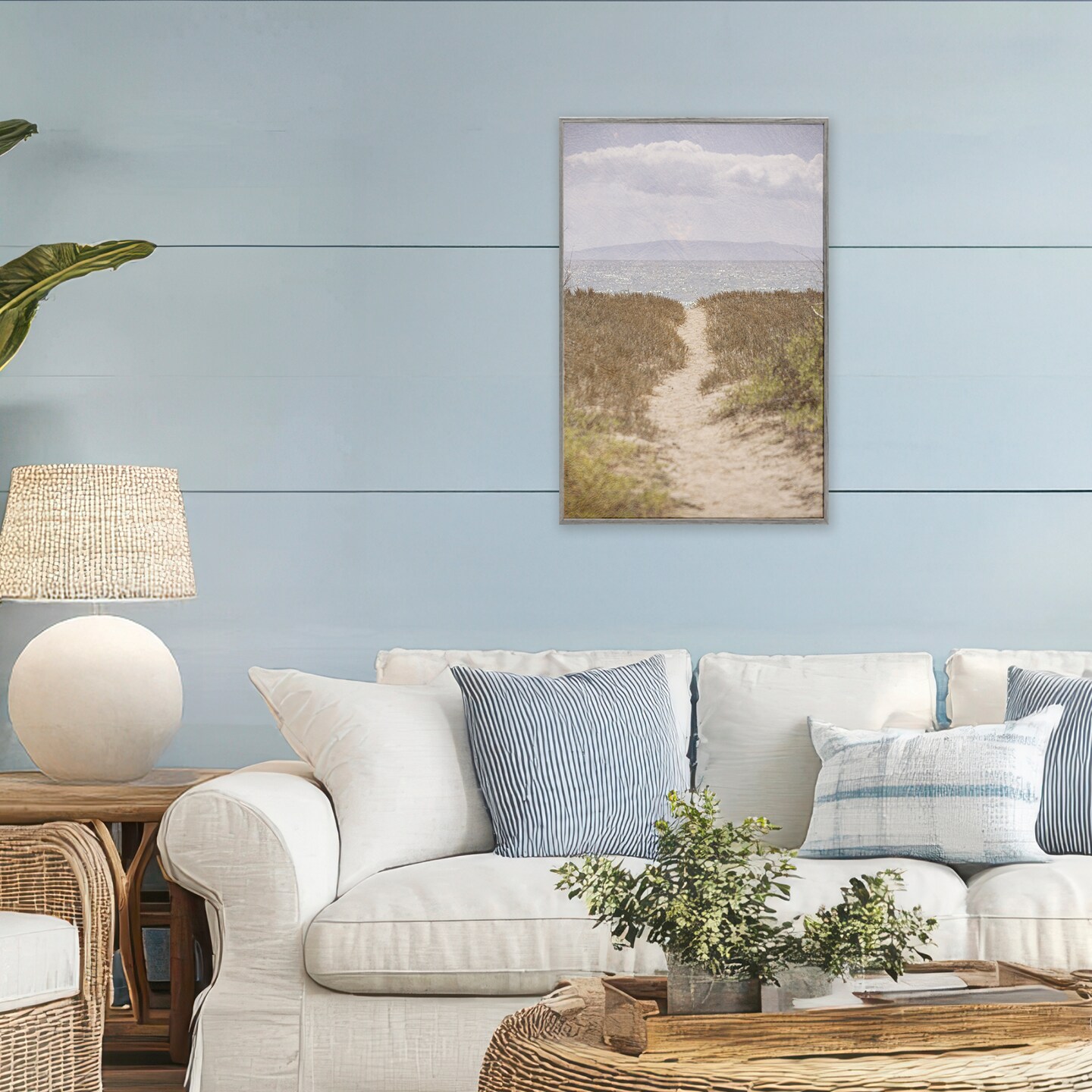 Stupell Industries Path to Misty Ocean Framed Giclee, design by Aaron Matheson