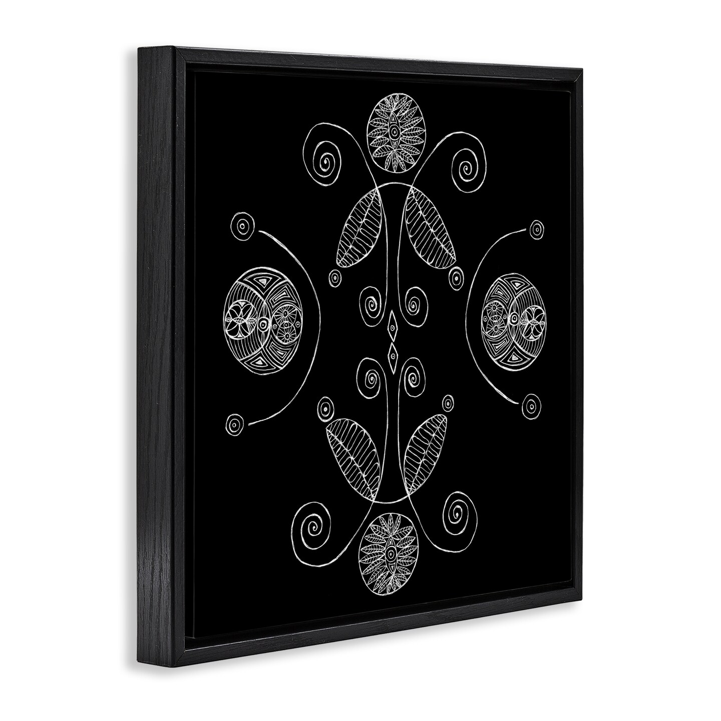 Stupell Industries Curved Fractals & Leaves Floating Frame, design by El Perkin