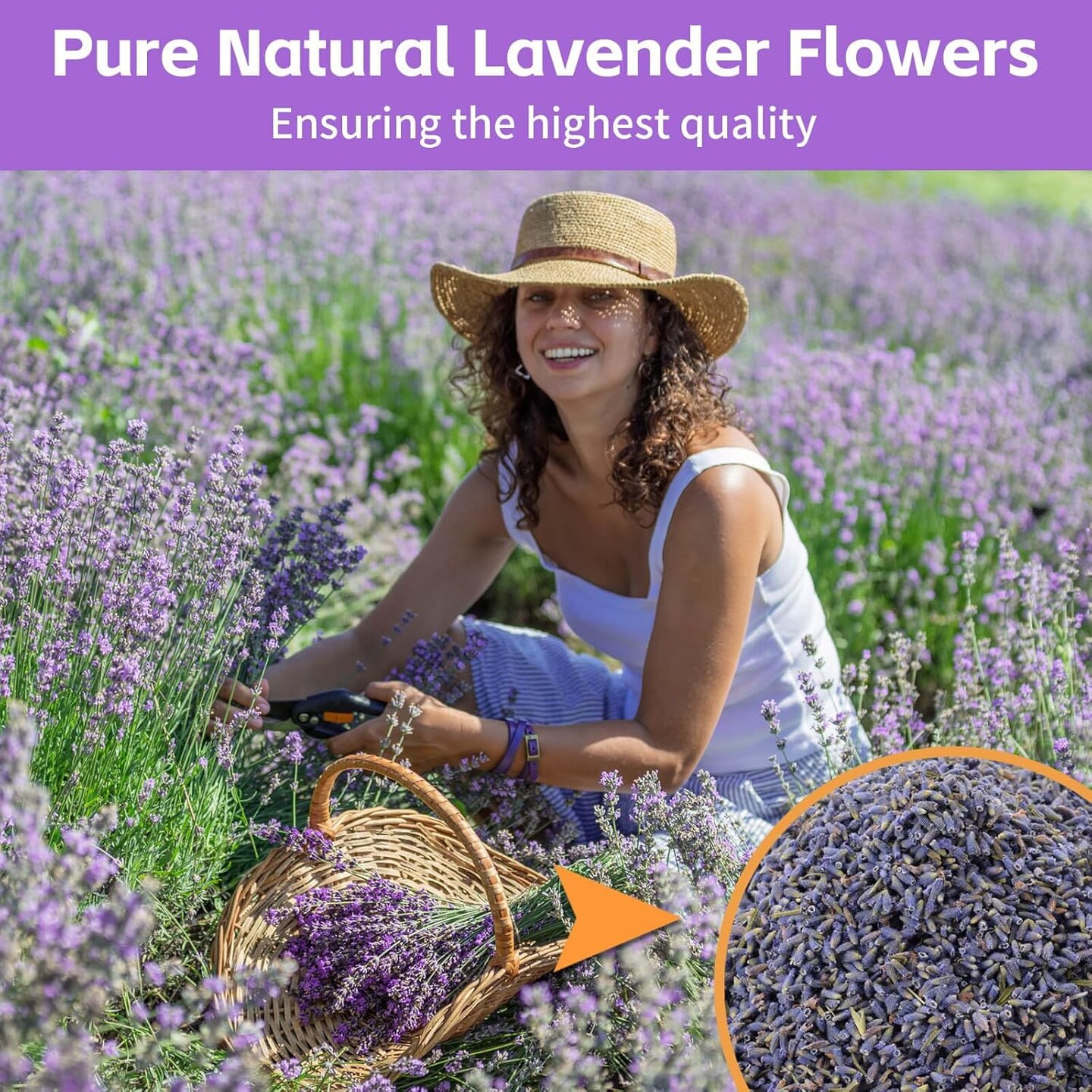 Dried Culinary Lavender Flowers - Food Grade Lavender Buds(4 oz), for Tea, Baking, Potpourri, Home Fragrance &#x26; Sachets, Edible Flowers - Gluten Free