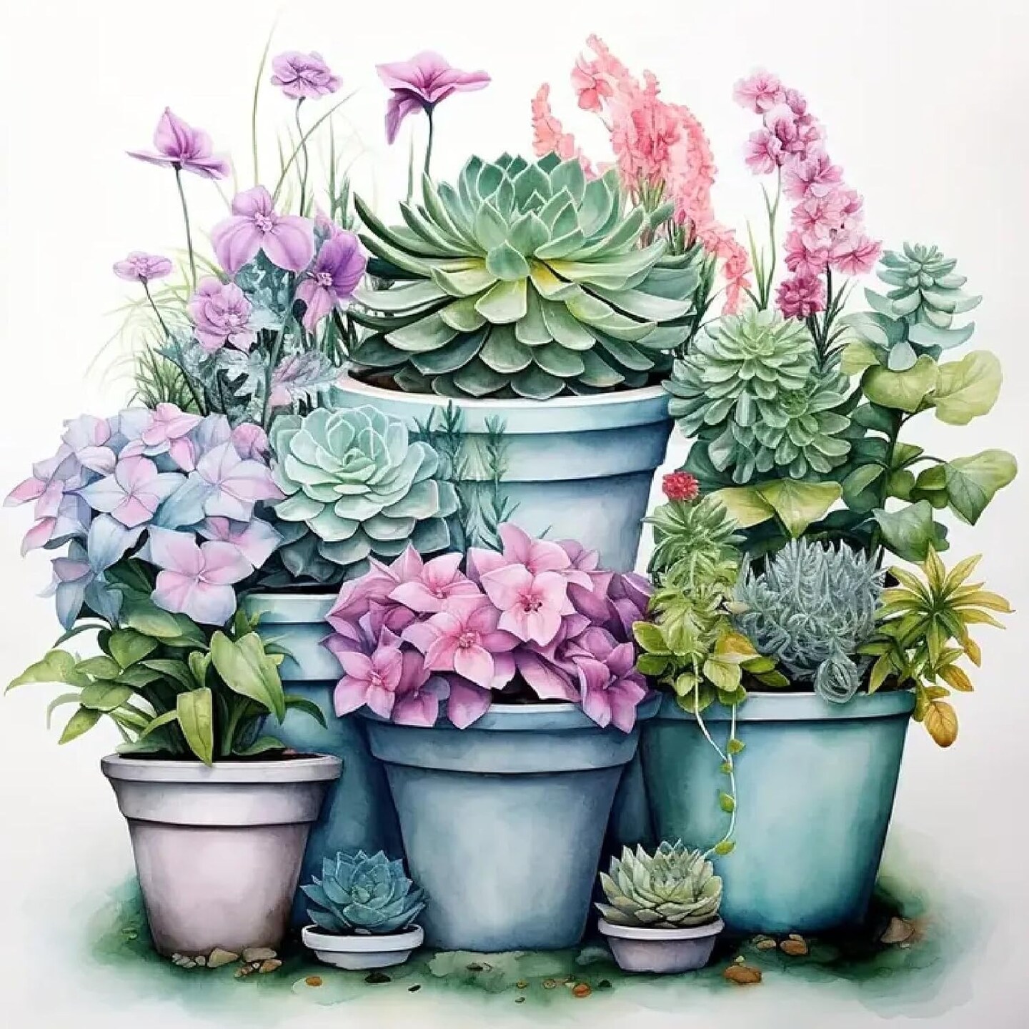 Succulent Plants Diamond Painting Kits for Adults Diamond Art Kits for Adults Beginner, Flower DIY Full Drill Diamond Dots Paintings with Diamonds 5D Gem Art and Crafts Home Decor 12 x12inch