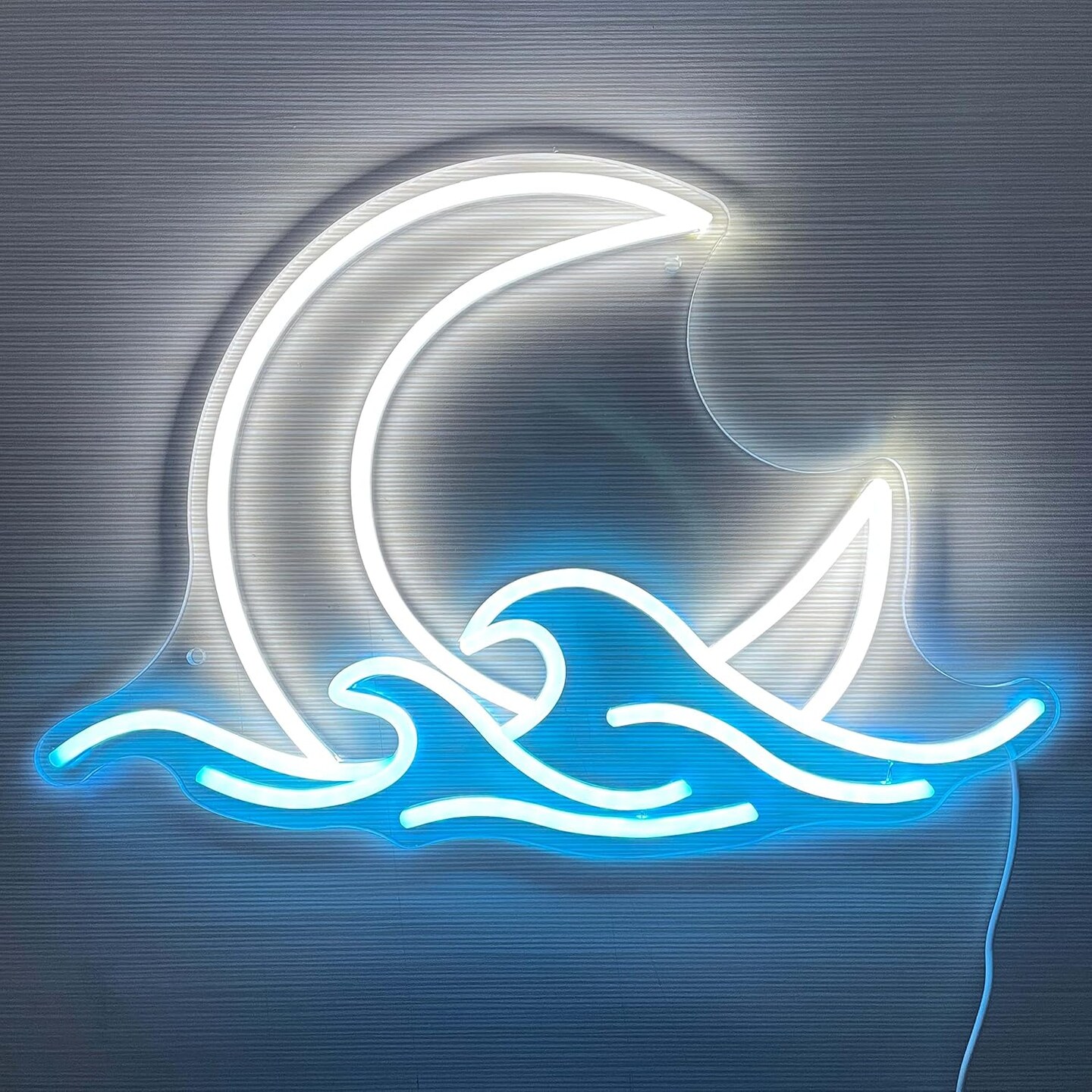Summer Moonrise Neon Sign – Sunset Wave & Moon Over Sea LED Light for Beachy Room Décor, Summer Vibes