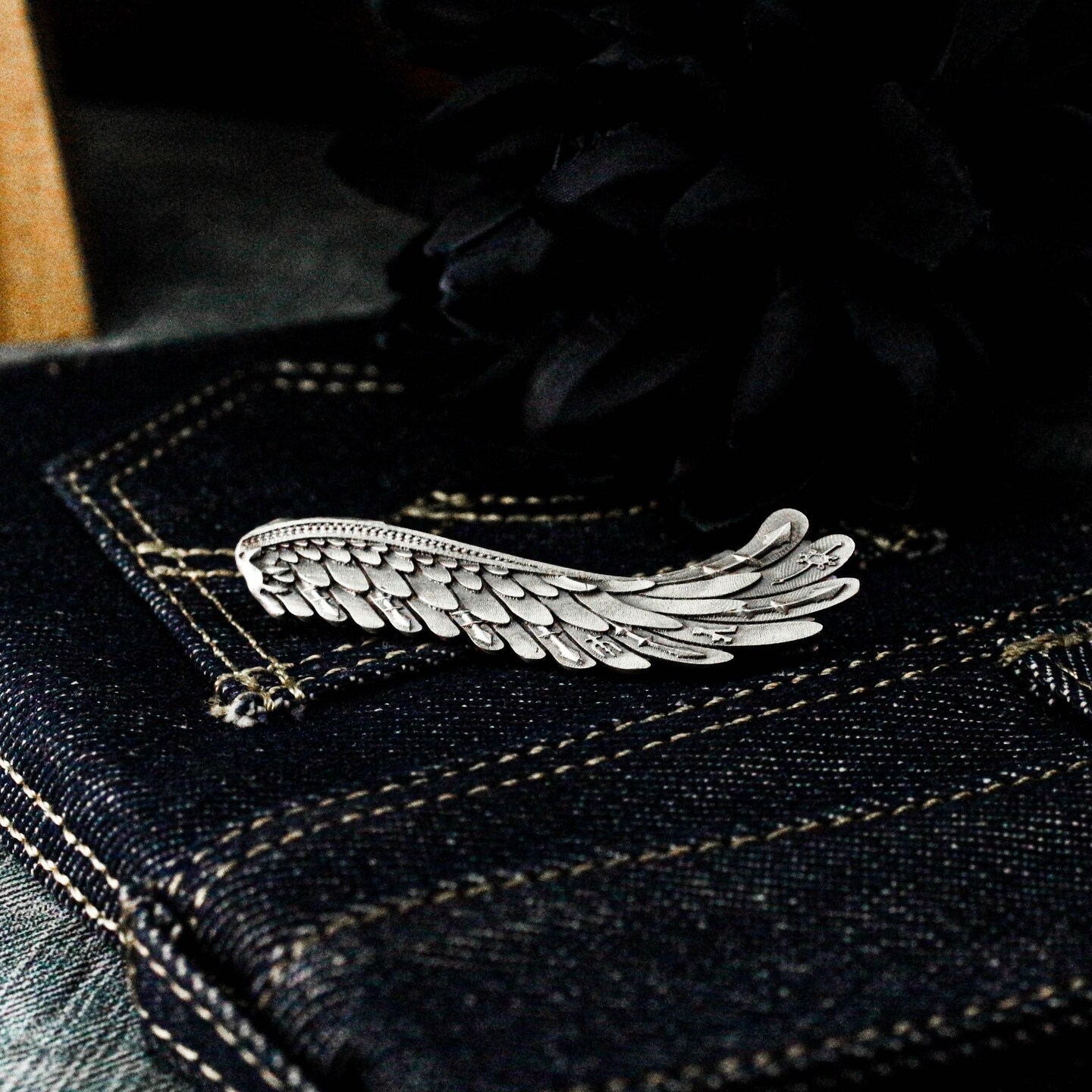 Wings of Holy Light Tie Clip, Wing Design, 925 Silver Handmade
