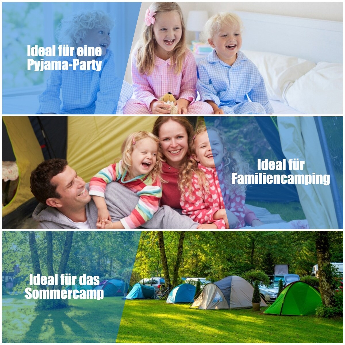 Double Sleeping Bag with Pillows 2-in-1 Convertible Design, Waterproof & Warm