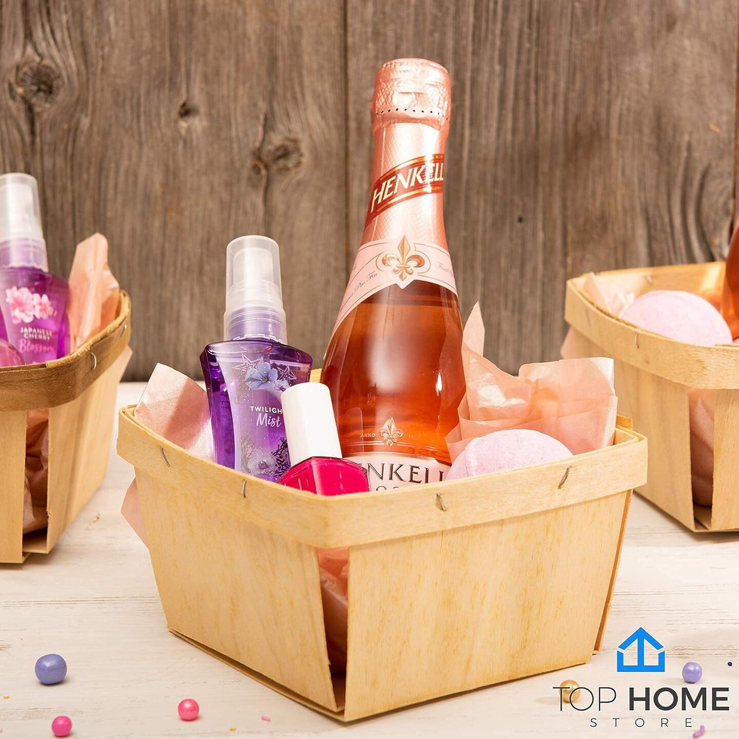 10 Pack Wood Crates Gift Baskets ; for Picking Fruit or Arts, Crafts