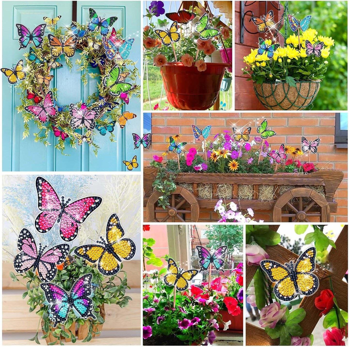 8 PCS Butterfly Diamond Art for Garden Decor