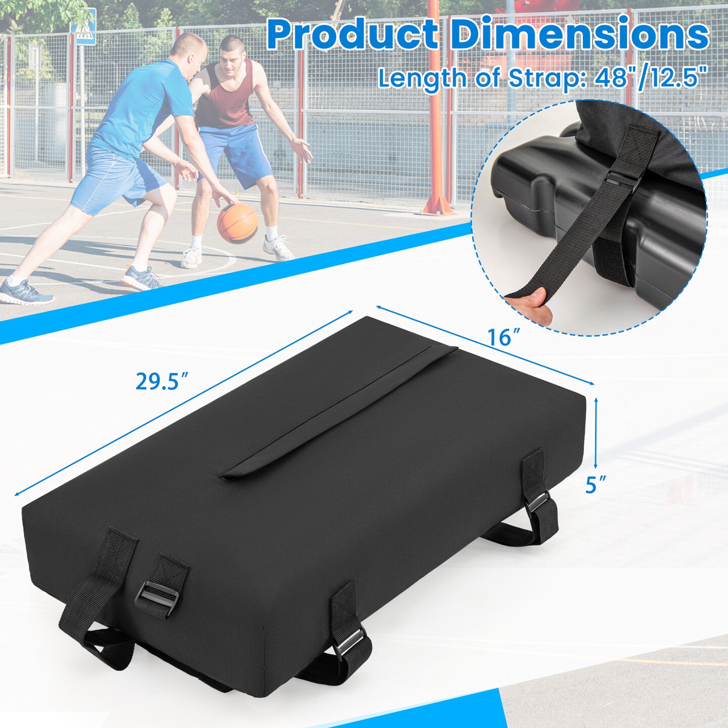 Universal Basketball Hoop Weighted Base Anchor – 300 lbs Capacity