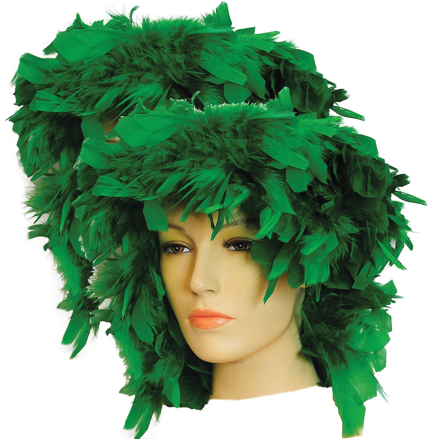 Vibrant Green Feathered Wig