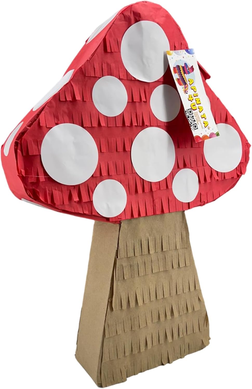 Mushroom Themed Pinata, Red &#x26; Brown Color with White Dots, Elevate Your Woodland Birthday Celebration with Vibrant Supplies and Eye Catching Decoration, Forest Party Favor
