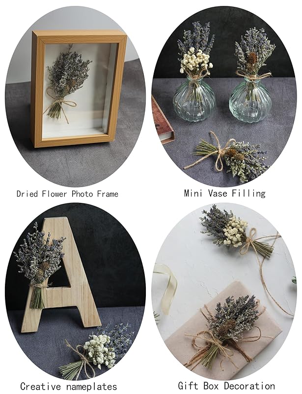 12pcs Lavender Bouquet, Mini Dried Flower Bouquet, Wedding Plate Decoration, Groom &#x26; Best Man Corsage, Photo Frame Decoration, Photo Prop. (Lavender)