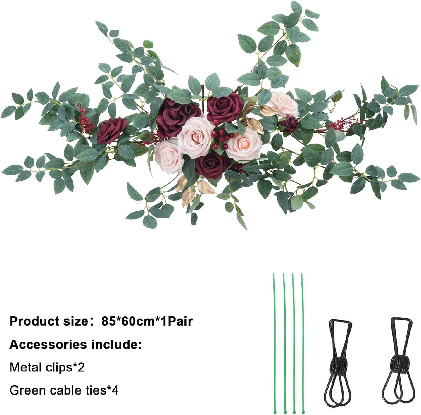 2pcs Artificial Flower Garland Floral Swags