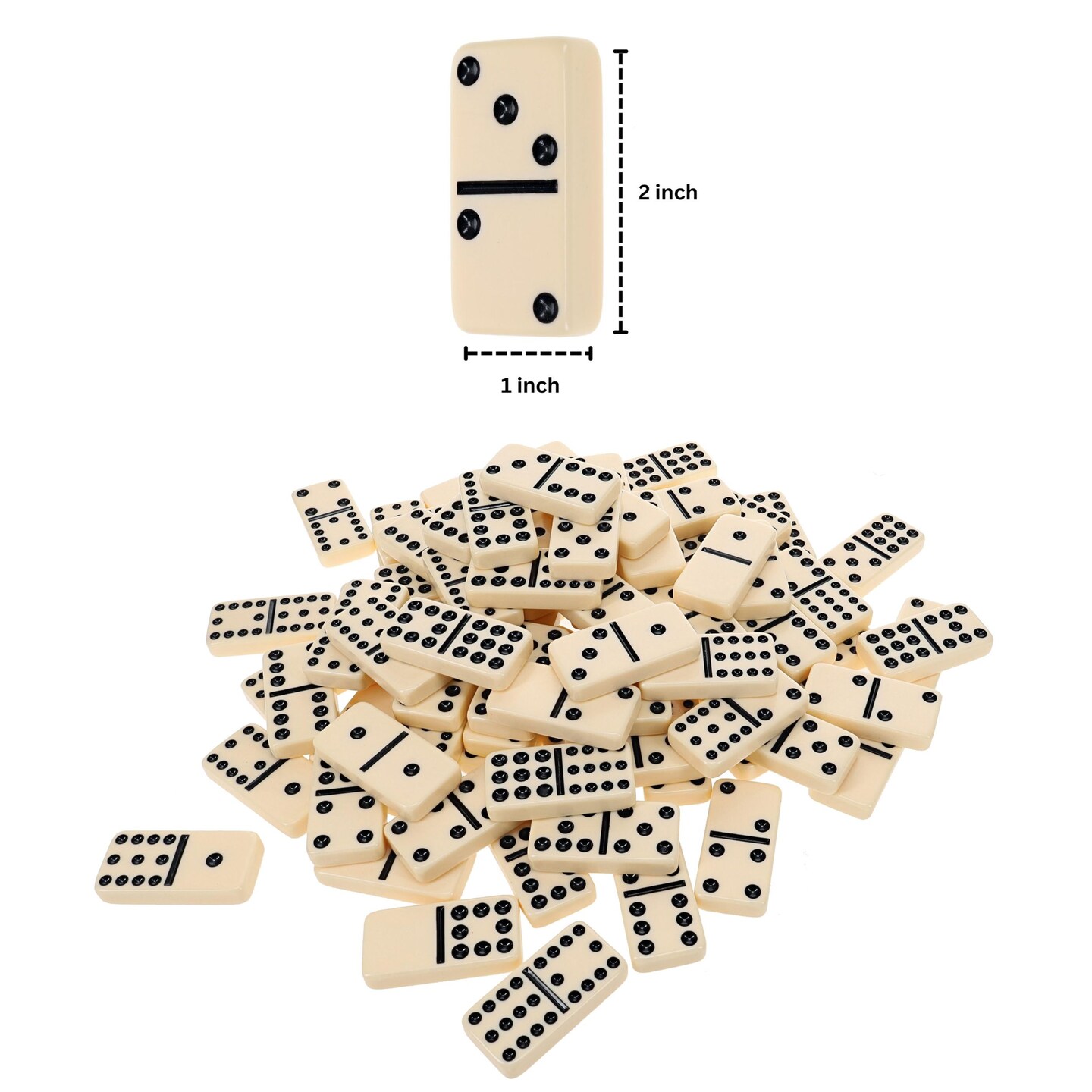 WE Games Double 12 Dominoes in Wooden Treasure Box, Ivory Color