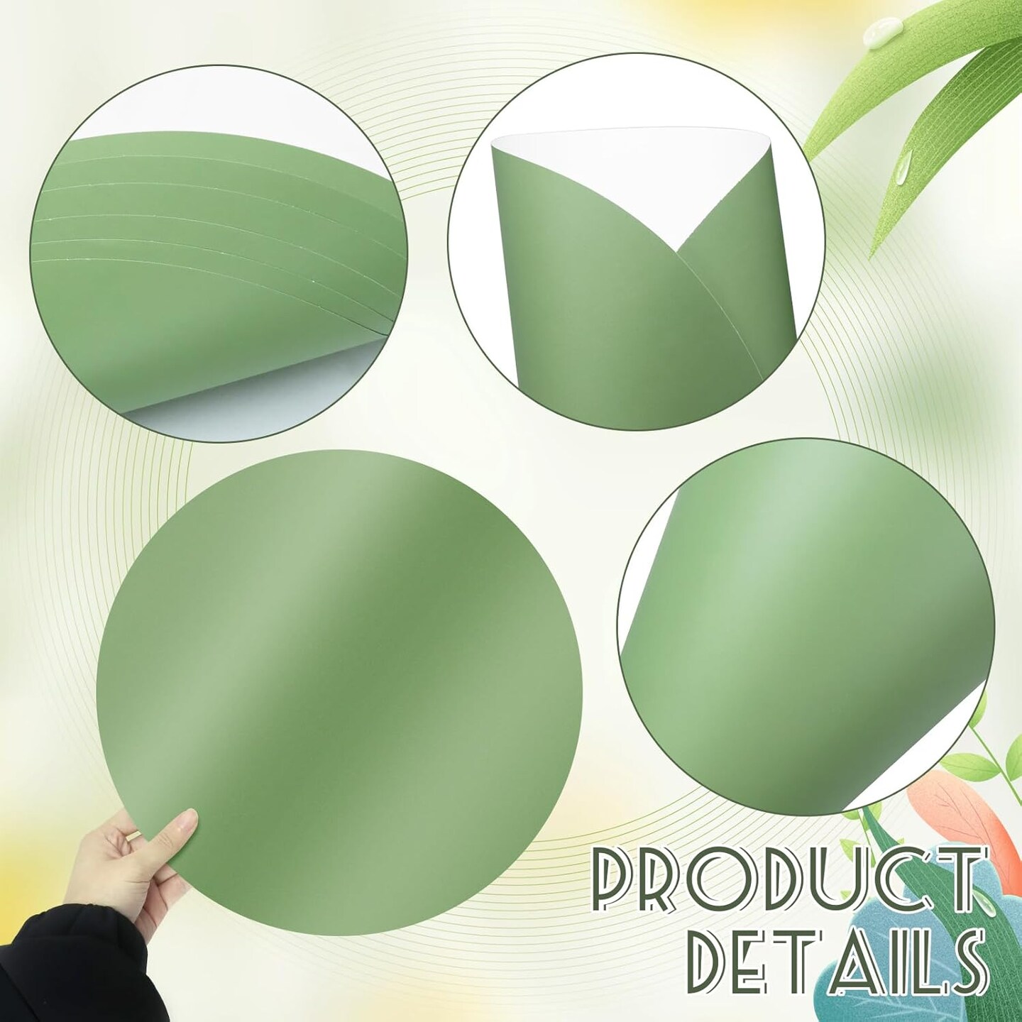 60PCS Sage Green Paper Chargers for Dinner Plates,12.5&#x22; Disposable Decorative Table Mats,Sage Green Round Paper Charger Placemats for Dining Table Wedding Birthday Banquet Party