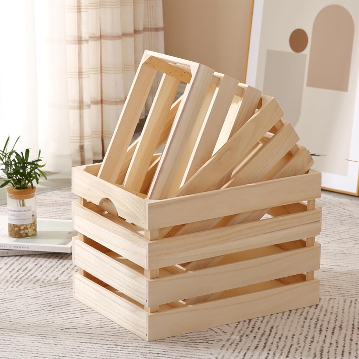 3 Pack Decorative Wood Crates