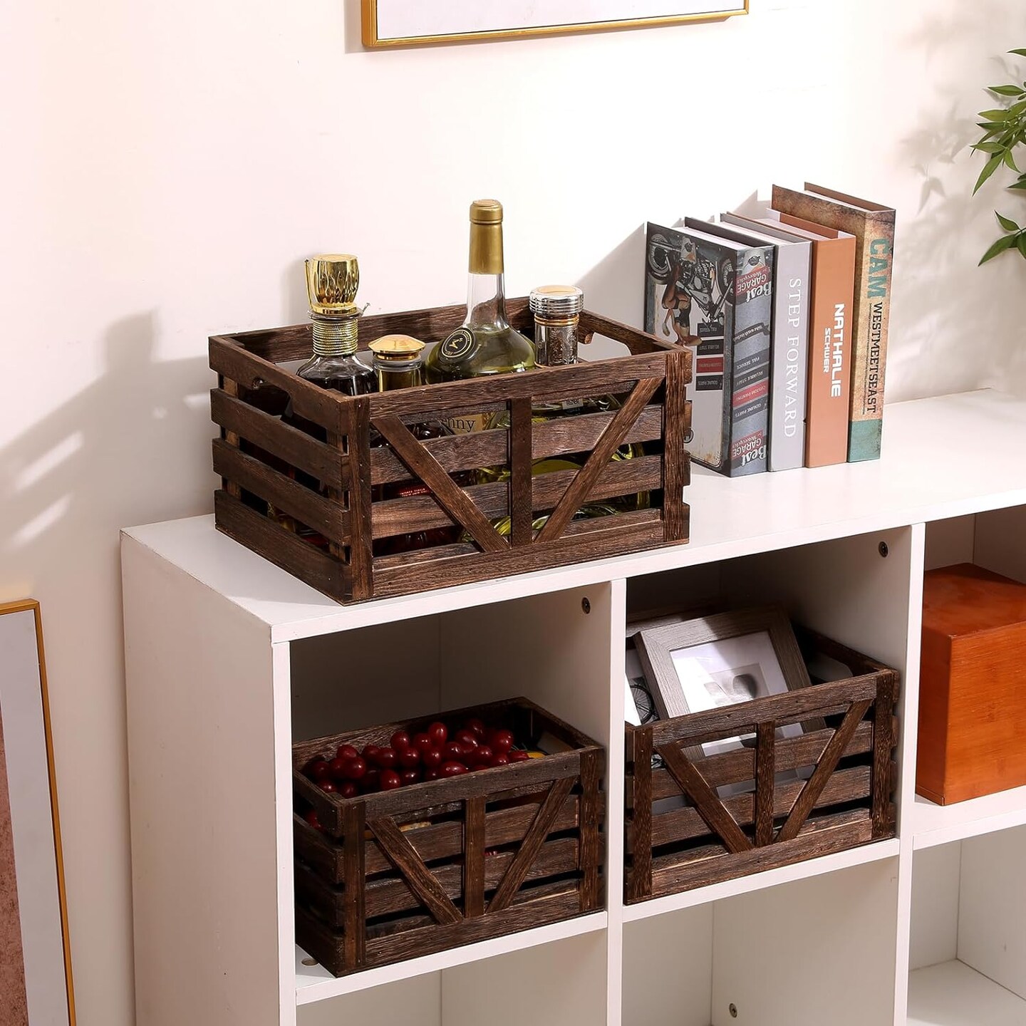 Set of 3 Storage Crate Decorative Wood Crates