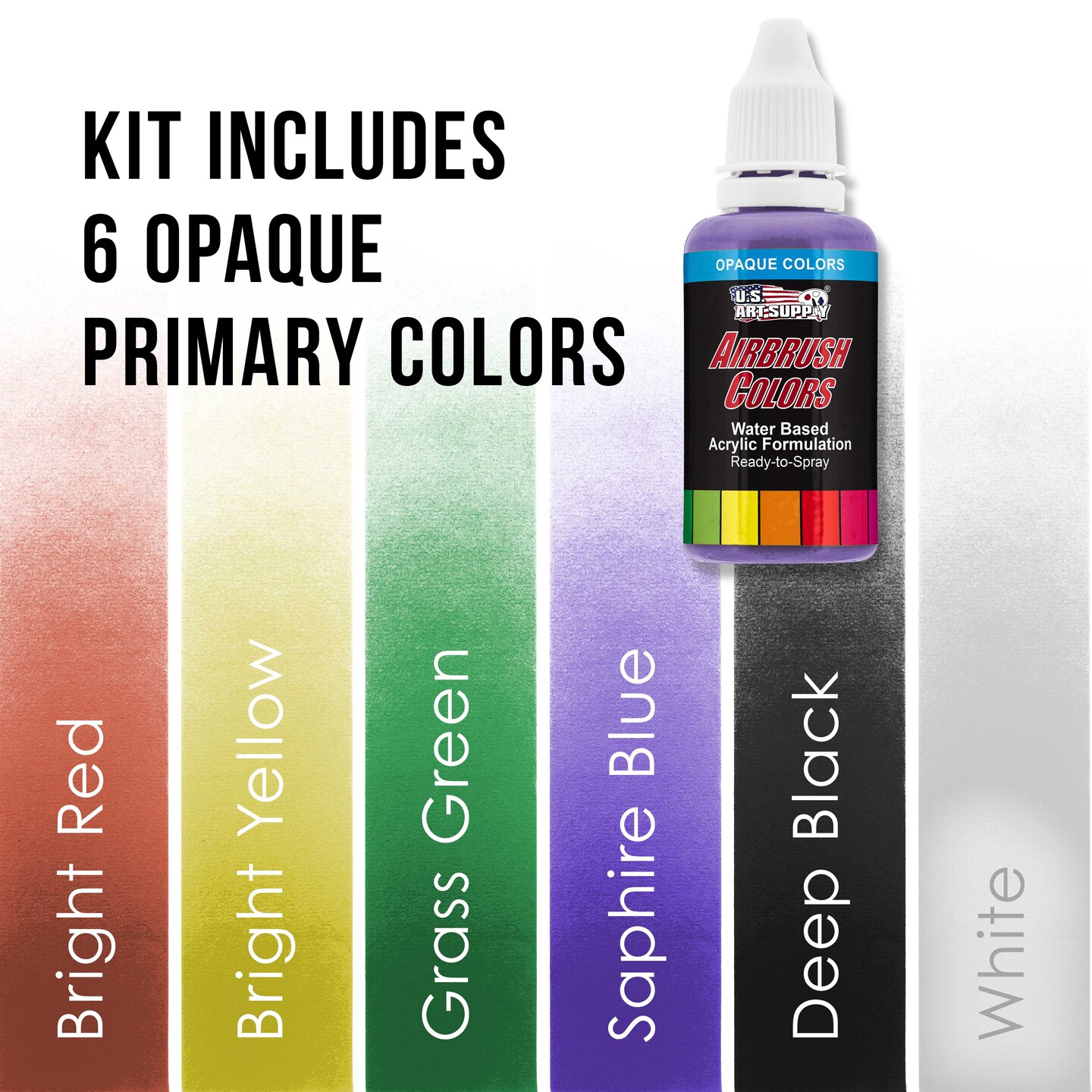 Professional 3 Airbrush Kit with High Performance Compact Airbrush Compressor, Air Hose, 6 Color Airbrush Paint Set with Cleaner &#x26; Paint Reducer