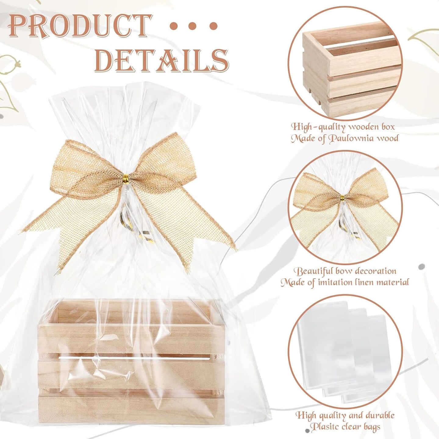 12 Pcs Easter Gift Basket Empty Kit Small Wood Crates