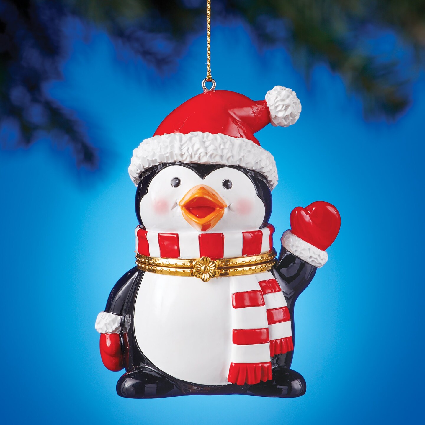 Collections Etc Hand-Painted Joyful Animals Trinket Ornament