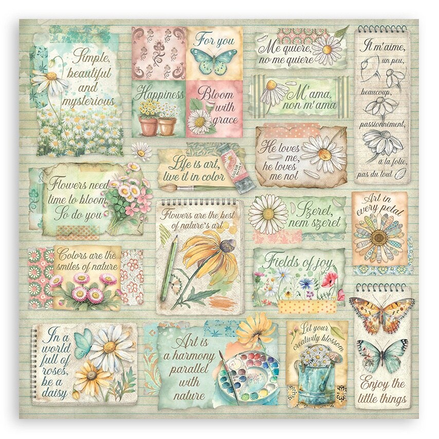 Stamperia Scrapbooking Double-Sided Paper Pad 12"x12" 10/Pkg-Daisy Art