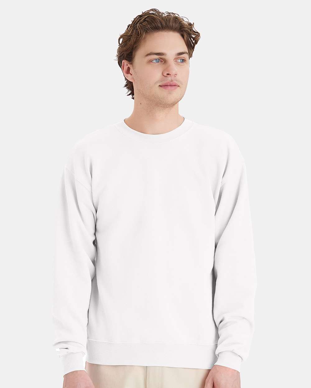 Hanes Eco-Friendly Midweight Fleece Crewneck Sweatshirt For Layering Outfits
