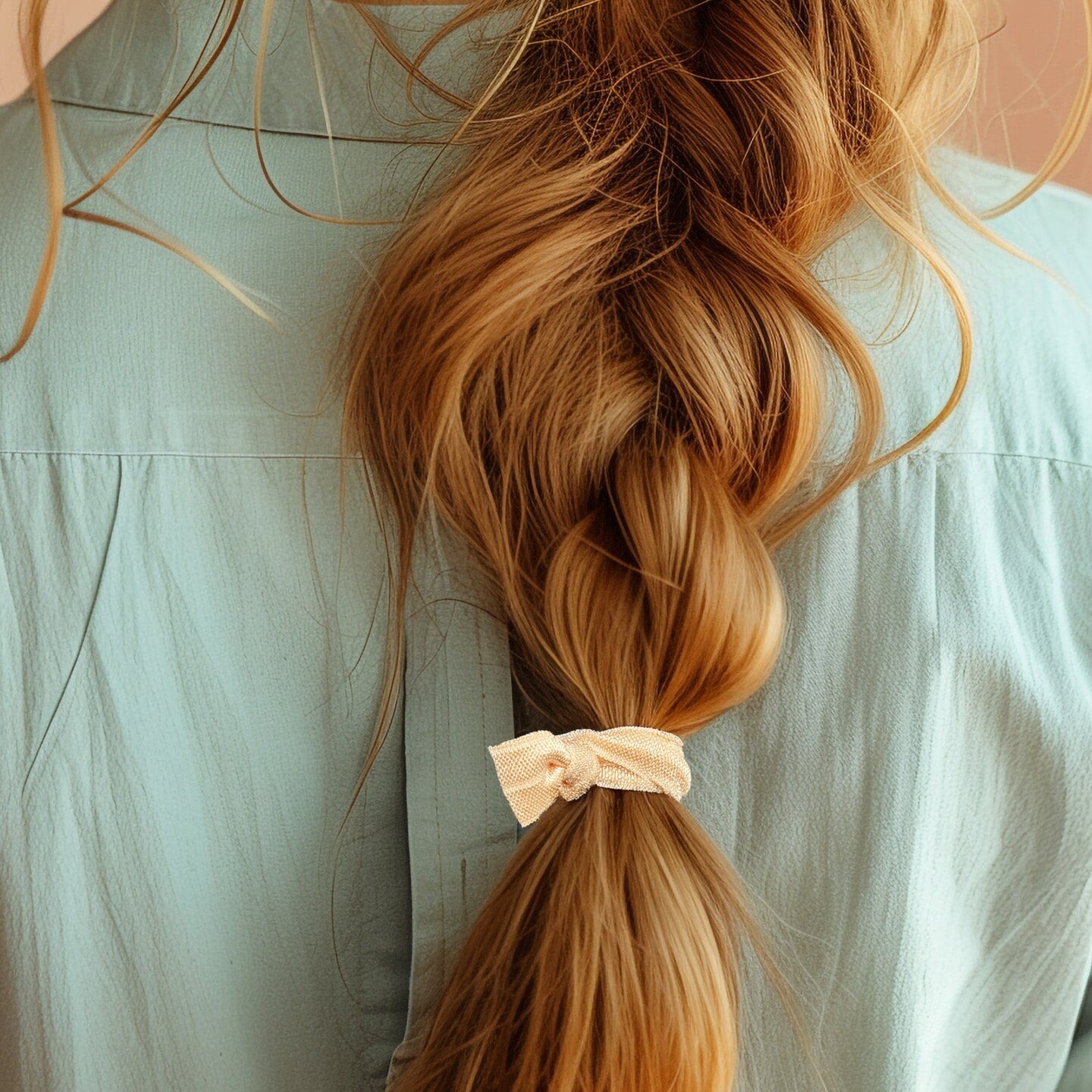 Wrapables No Crease Ouchless Elastic Ribbon Hair Ties Ponytail Holders (Set of 30), Neutral