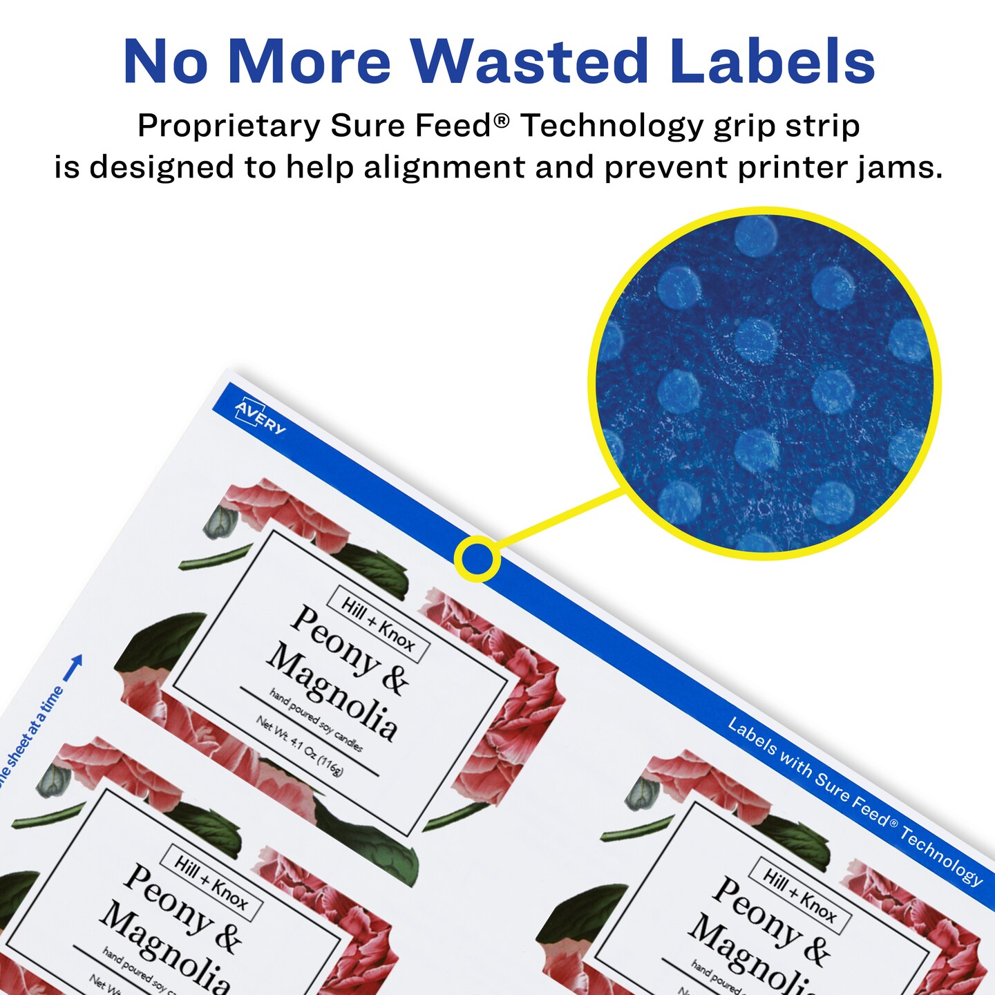 Avery Glossy White Rectangle Scalloped Labels with Sure Feed, 2" x 3"