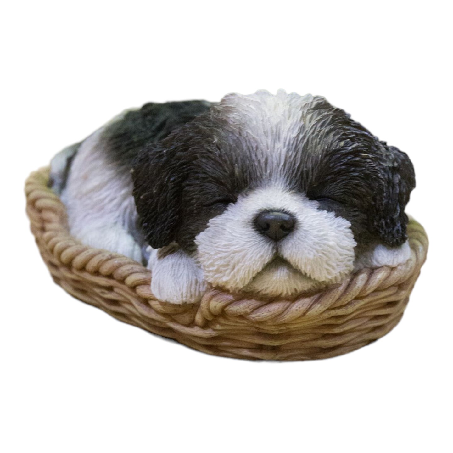 Hi-Line Gifts 6.5&#x22; Basket Shih Tzu Outdoor Garden Statue