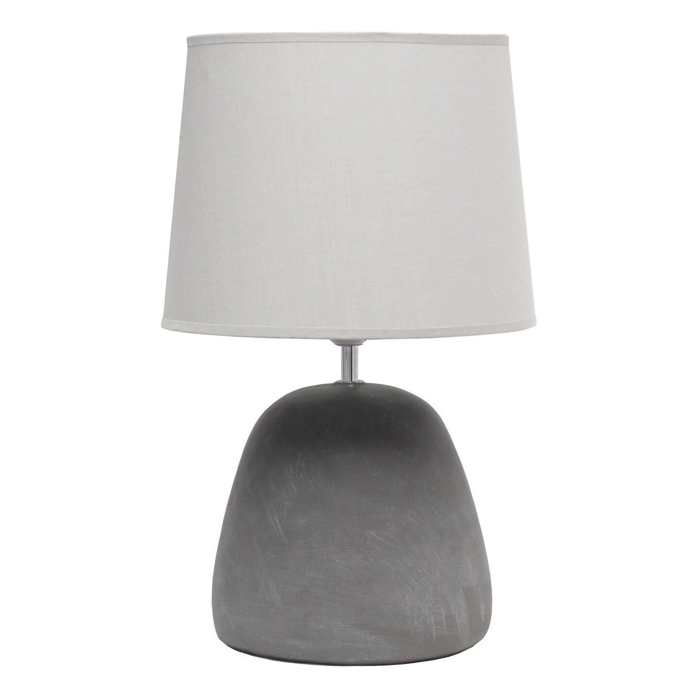 Mod Lighting and Decor Round Ceramic Table Lamp with Tapered Shade - 16.5" - Gray