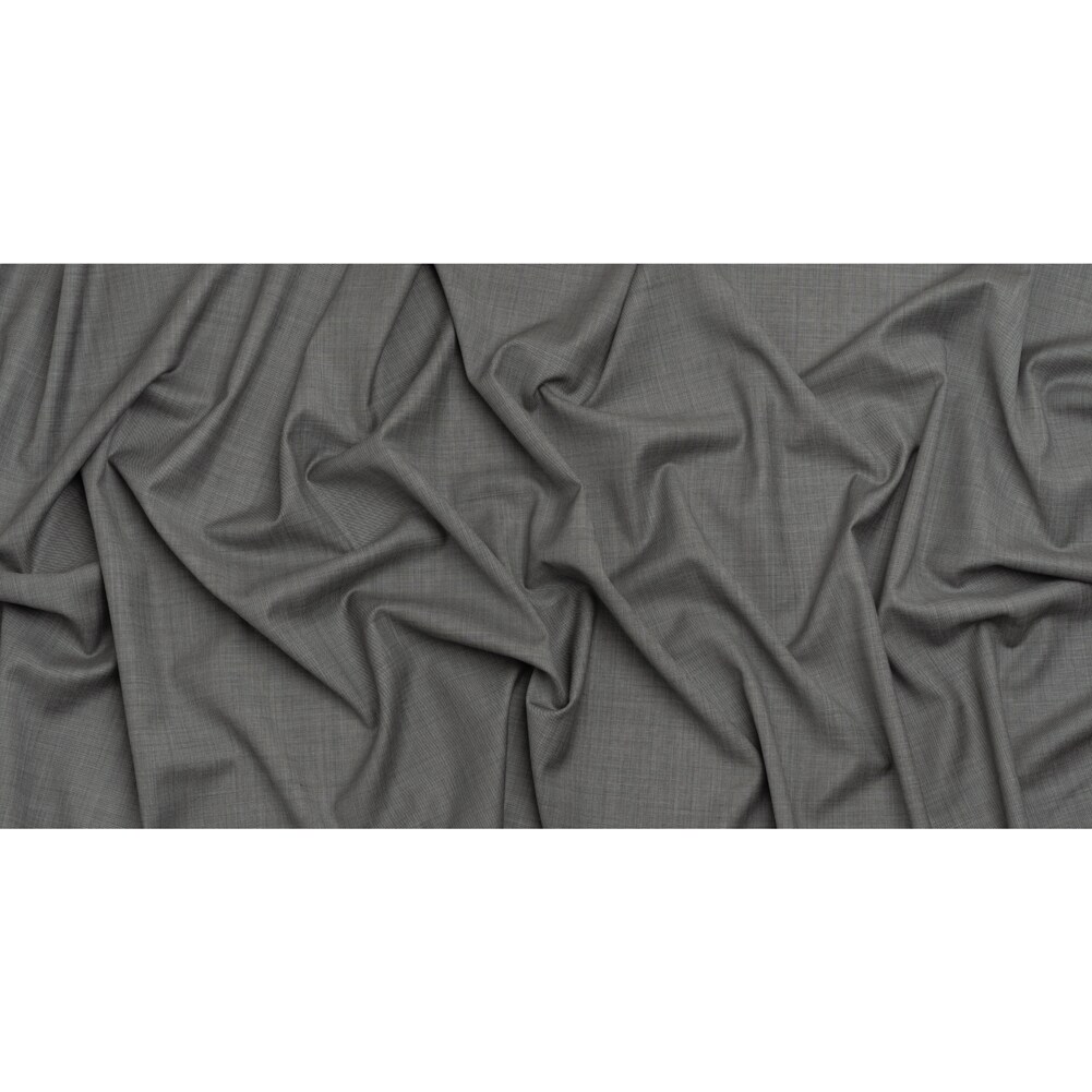 1 Yard Wool Suiting - Heathered White and Gray - Deadstock 57" Width