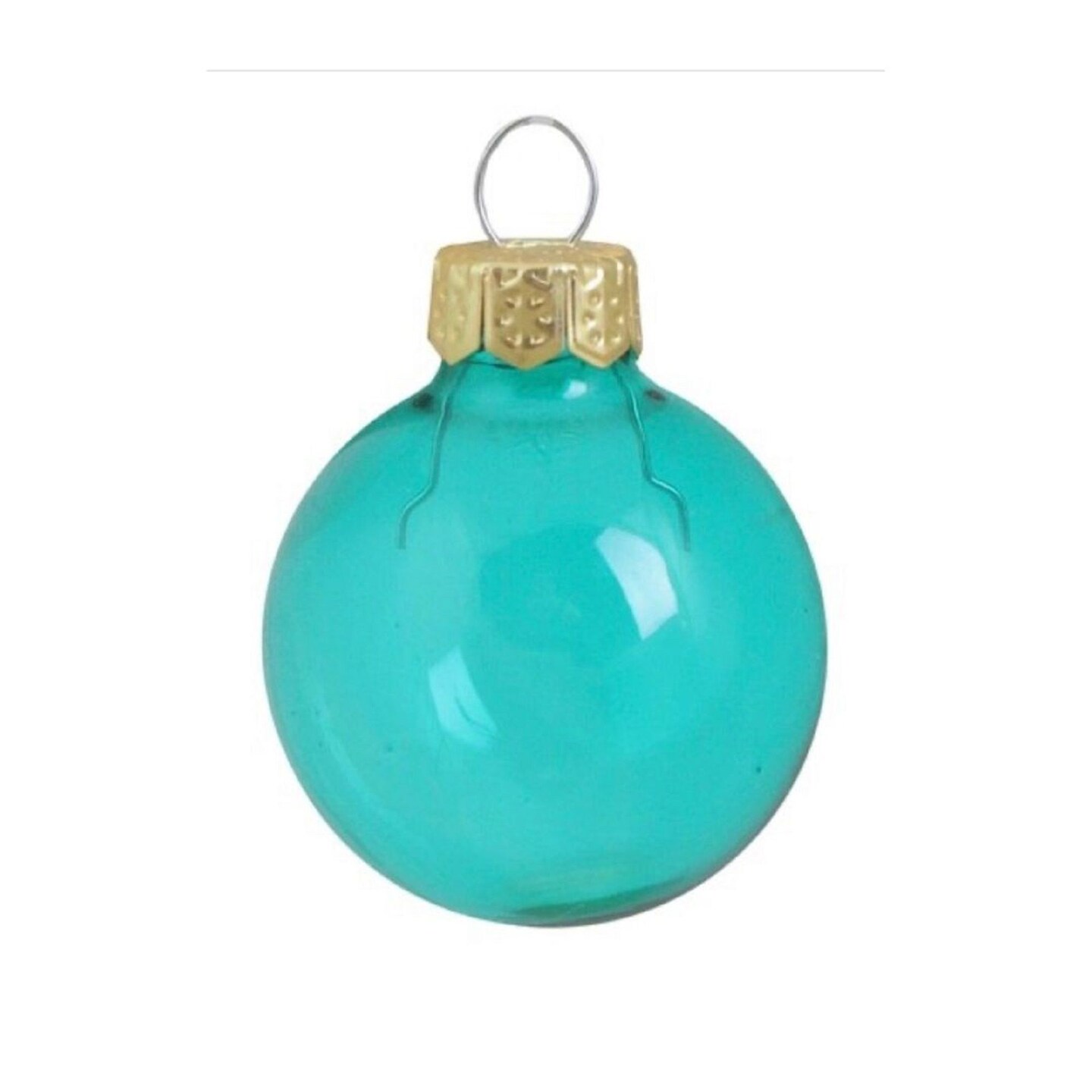 Whitehurst Transparent Finish Glass Christmas Ball Ornaments - 2.75&#x22; (70mm) - Turquoise - 12ct