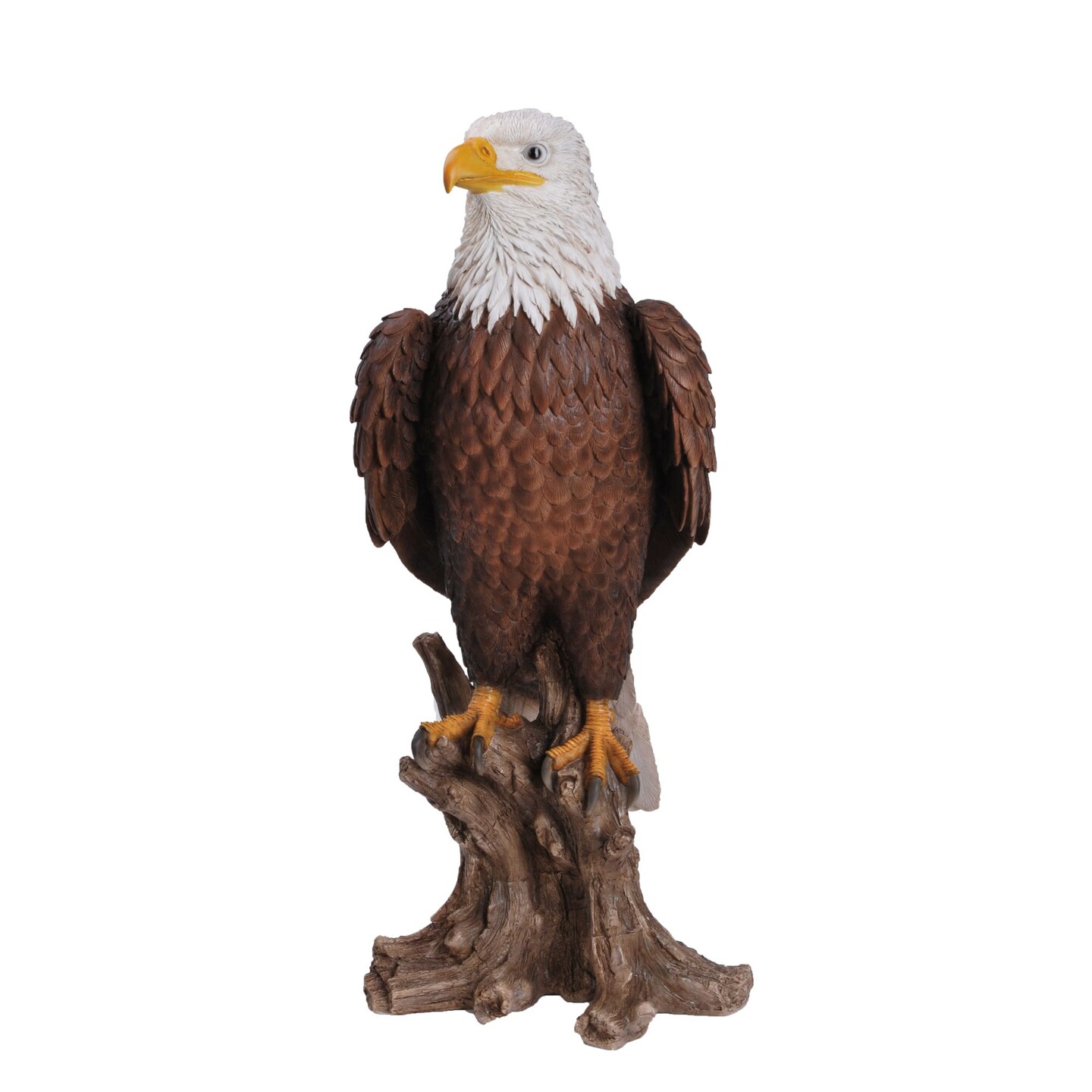 Hi-Line Gifts 26.75" Bald Eagle on Stump Outdoor Garden Statue