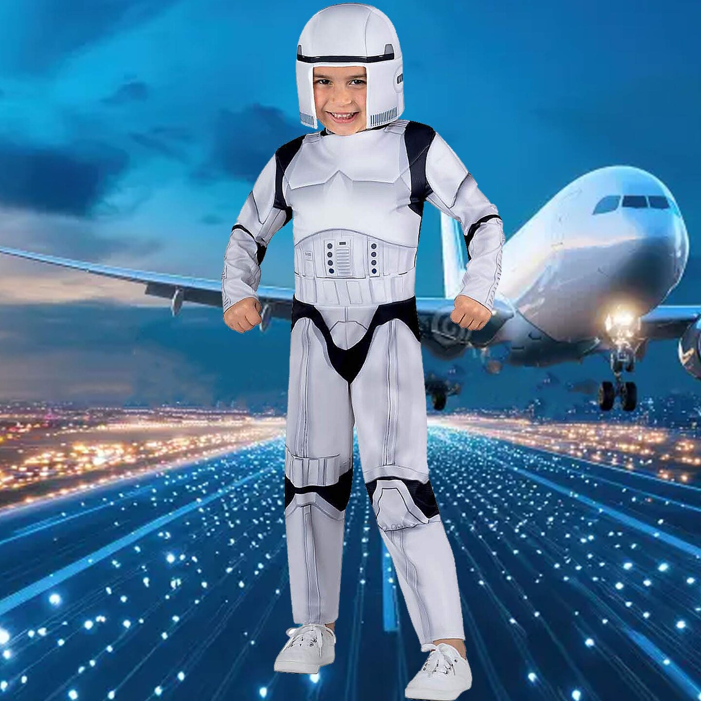 Toddlers Star Wars Stormtrooper Deluxe Costume Jumpsuit and Cap