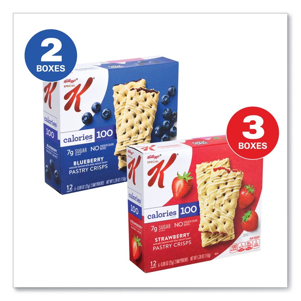 Green Rabbit Special K 0.88 oz Pastry Crisps - (36) Strawberry/(24) Blueberry (30-Pouches/Carton)