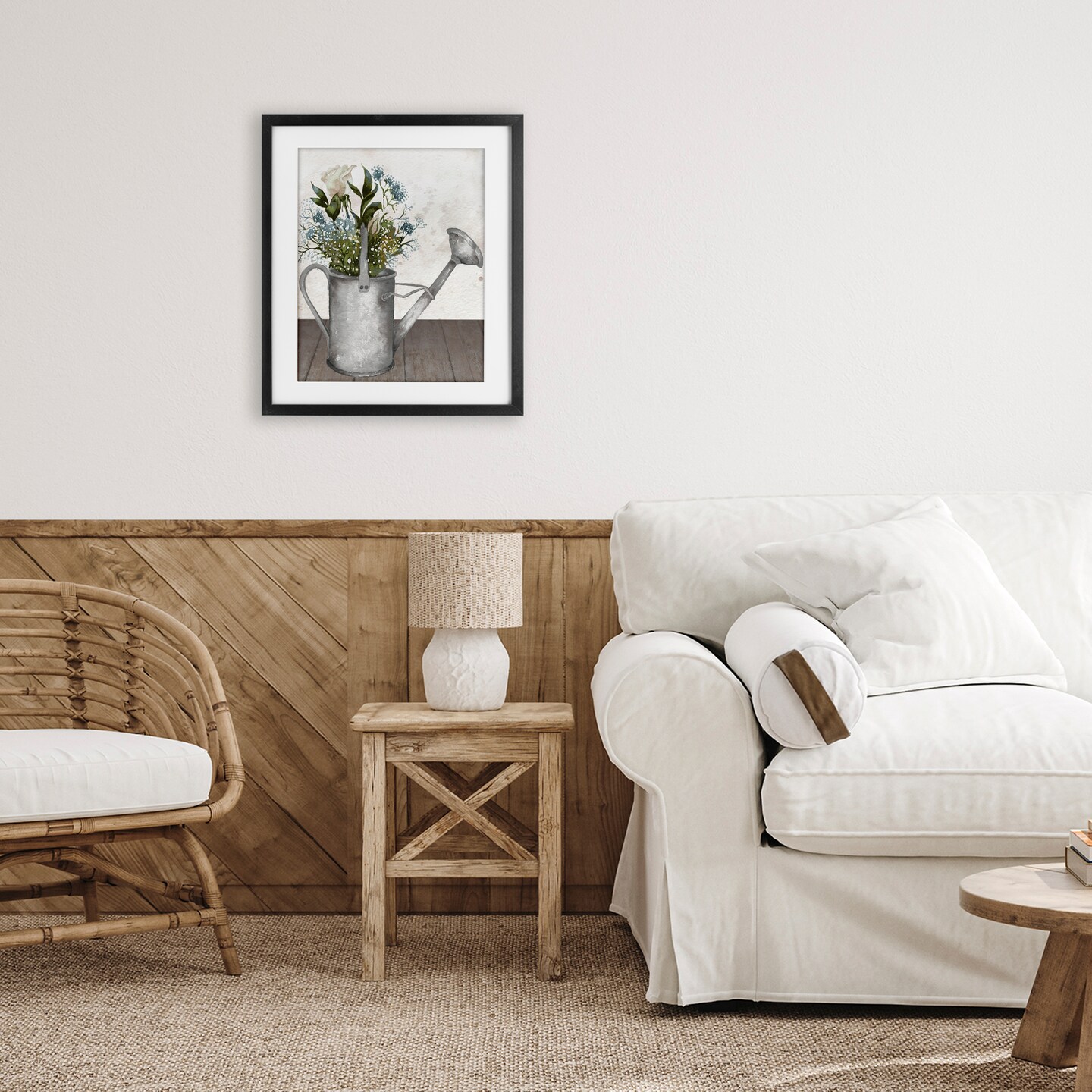 Stupell Industries Floral Pitcher Watering Can Framed Print Under Glass, design by Elizabeth Medley